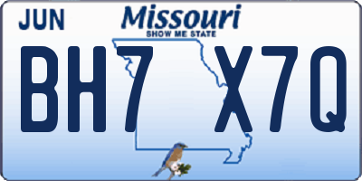 MO license plate BH7X7Q