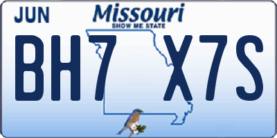MO license plate BH7X7S