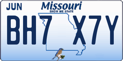 MO license plate BH7X7Y