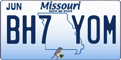 MO license plate BH7Y0M