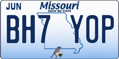 MO license plate BH7Y0P