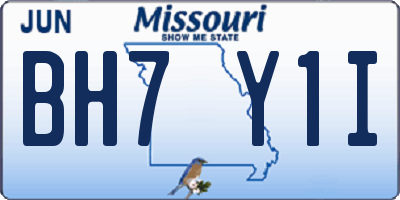 MO license plate BH7Y1I