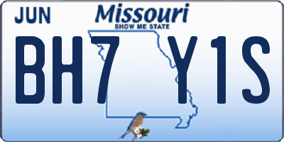 MO license plate BH7Y1S