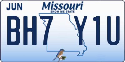 MO license plate BH7Y1U