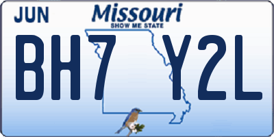 MO license plate BH7Y2L