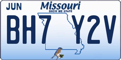 MO license plate BH7Y2V