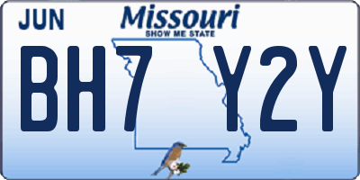 MO license plate BH7Y2Y