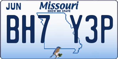 MO license plate BH7Y3P