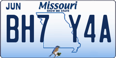 MO license plate BH7Y4A