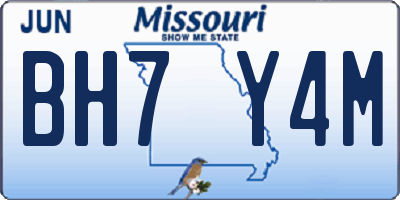 MO license plate BH7Y4M