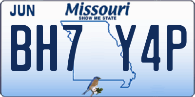 MO license plate BH7Y4P