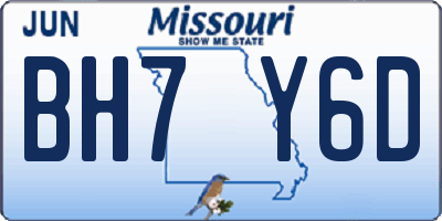 MO license plate BH7Y6D