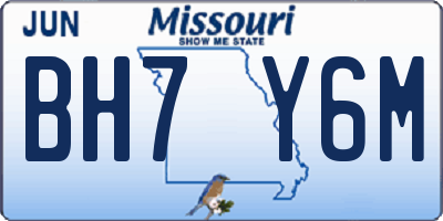 MO license plate BH7Y6M