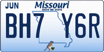 MO license plate BH7Y6R
