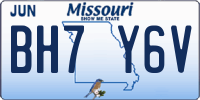 MO license plate BH7Y6V