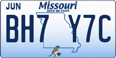MO license plate BH7Y7C