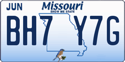 MO license plate BH7Y7G