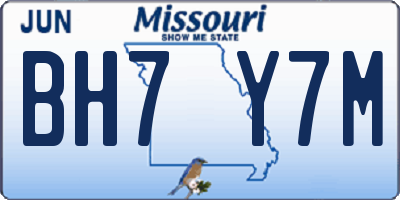 MO license plate BH7Y7M