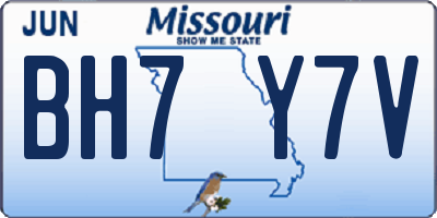 MO license plate BH7Y7V