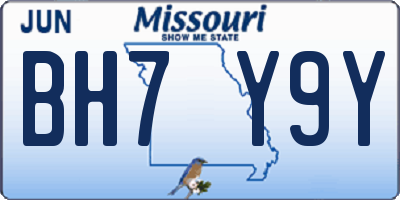 MO license plate BH7Y9Y