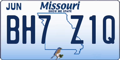 MO license plate BH7Z1Q