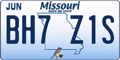 MO license plate BH7Z1S