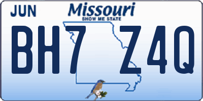MO license plate BH7Z4Q
