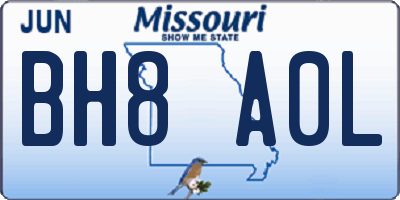 MO license plate BH8A0L