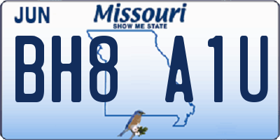MO license plate BH8A1U