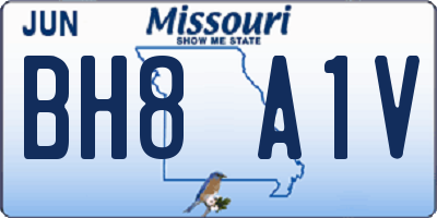 MO license plate BH8A1V