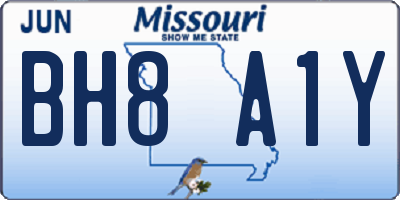 MO license plate BH8A1Y