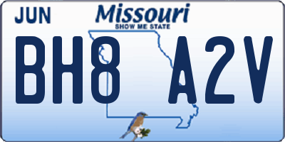 MO license plate BH8A2V