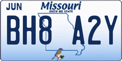 MO license plate BH8A2Y