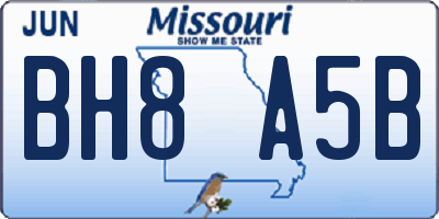 MO license plate BH8A5B