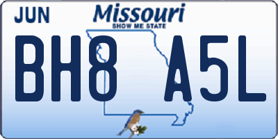 MO license plate BH8A5L