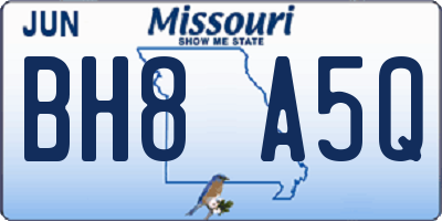 MO license plate BH8A5Q