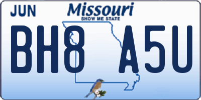 MO license plate BH8A5U