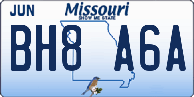 MO license plate BH8A6A