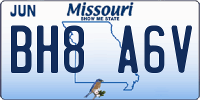 MO license plate BH8A6V