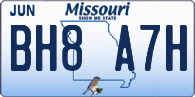 MO license plate BH8A7H