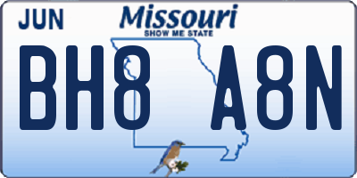 MO license plate BH8A8N