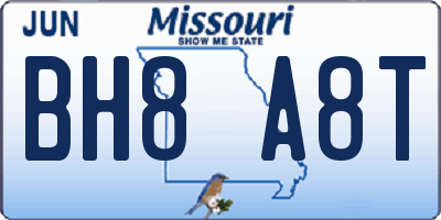 MO license plate BH8A8T