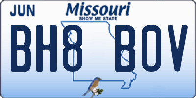 MO license plate BH8B0V