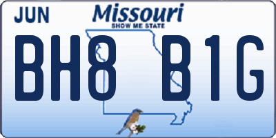 MO license plate BH8B1G