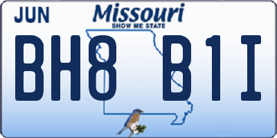 MO license plate BH8B1I