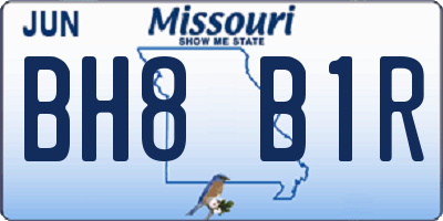 MO license plate BH8B1R