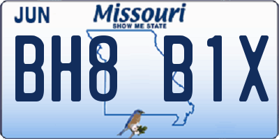 MO license plate BH8B1X