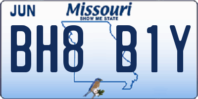 MO license plate BH8B1Y