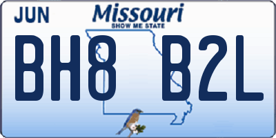 MO license plate BH8B2L