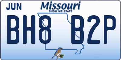 MO license plate BH8B2P